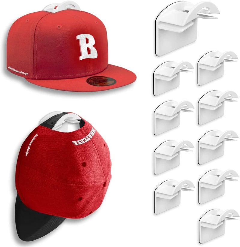 BRATEAYA Baseball Hat Holder for Wall (White-10) - Image 1